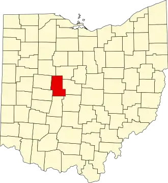 State map highlighting Union County
