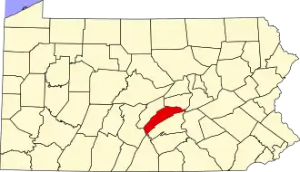 Map of Pennsylvania highlighting Juniata County
