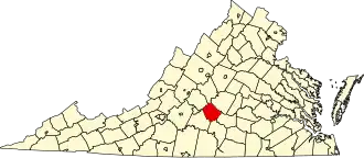 State map highlighting Appomattox County
