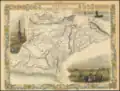 Map titled 'Kabul, the Punjab, and Balochistan', by John Tallis, London, 1851