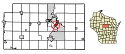 Location of Schofield in Marathon County, Wisconsin.