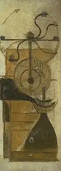 Marcel Duchamp, 1911, Coffee Mill (Moulin à café), oil and graphite on board, 33 x 12.7&nbsp;cm, Tate, London. Reproduced in Du "Cubisme"