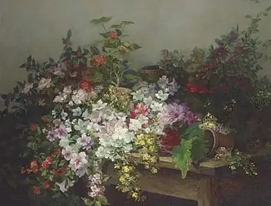 Still life of flowers, circa 1900