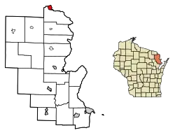 Location of Niagara in Marinette County, Wisconsin
