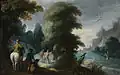 Mountain landscape with bear hunting (Prado)