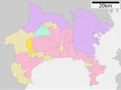 Location of Matsuda in Kanagawa Prefecture