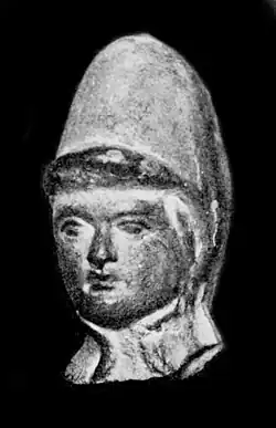 Greco-Persian sculpture of the head of a West Asian foreigner from the Maurya period, Sarnath Museum[85]