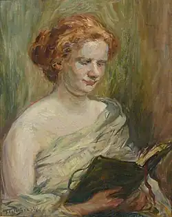 Painting of a female student