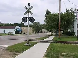 Downtown McFarland with its old railroad.