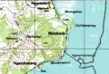 Melekeok area on topographic map