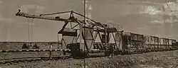 Railway construction – track laying cranes