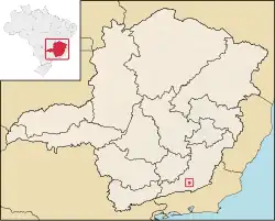 Location of Chácara within Minas Gerais