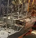 Details of damage to stern as shown on model