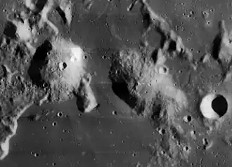 Mons Gruithuisen Gamma (left) and Delta (right), from Lunar Orbiter 4
