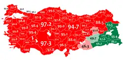 Turkish- and Kurdish-speaking pluralities