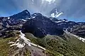 Mount Christina viewed from Hollyford Valley