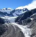 South aspect, upper right above Dart Glacier