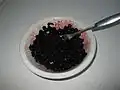 Blueberries being crushed