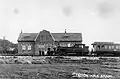 NS 7109 (NFLS No. 9) with a train along the platform of the Anjum station (Between 1913 and 1920)