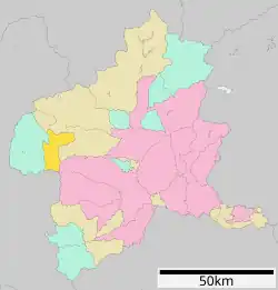 Location of Naganohara in Gunma Prefecture