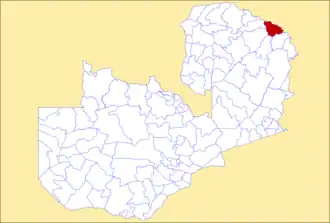 District location in Zambia