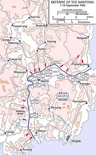 A map of a perimeter on the southeastern tip of a land mass