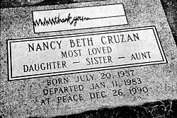Nancy Cruzan's gravestone. Credit: Wellcome Library