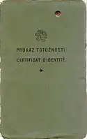 Nansen passport cover, Police office, Prague, 1930