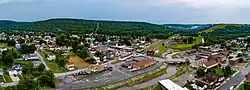 An aerial view of Nanty Glo