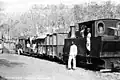 Photo of one of the locomotives on a train, around 1910