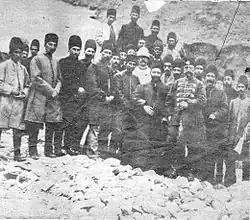 Large group of men outdoors