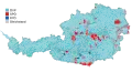 Map showing the largest party on the municipal level