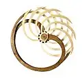 Nautilus is a spring-driven kinetic sculpture designed in 2014. It features visually interesting complex and varied motion from a simple mechanism.