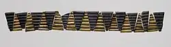 Sumerian necklace; 2600–2500 BC; gold and lapis lazuli; length: 22.5&nbsp;cm (8.9&nbsp;in); from the Royal Cemetery at Ur (Iraq); Metropolitan Museum of Art