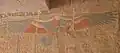 A painted relief depicting Nekhbet in the Temple of Hatshepsut