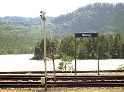 View from the railway station looking out on the lake