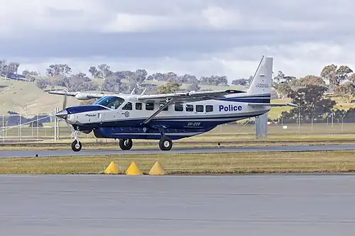 A Cessna 208 Caravan used by the New South Wales Police Force in Australia.