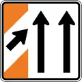 Lane management (lane entering from the left)