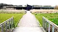 Newport Wetlands RSPB Reserve visitor centre as seen from picnic and play area