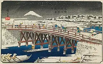 Image 56Nihonbashi Bridge, in a c. 1838–1842 painting by Hiroshige (from History of Tokyo)