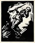 Poslednji juriš, linocut, 1943