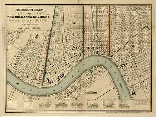 Norman's plan of New Orleans & environs, 1845