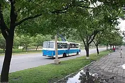 A Chollima 973 trolleybus converted from a Karosa C734 diesel bus