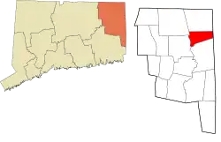 Putnam's location within the Northeastern Connecticut Planning Region and the state of Connecticut