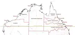 A map showing the extent of the area