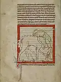 Crocodile eating a man, f.49v