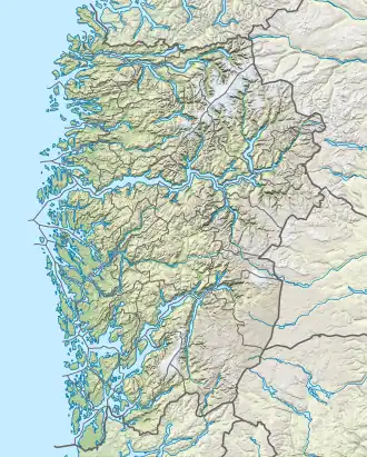 Map showing the location of Briksdalsbreen