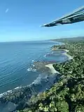 A view of the town from an airplane