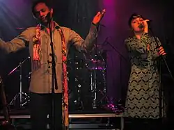 Toto singing with Nouvelle Vague at Le Grand Rex theater in Paris in 2007