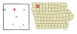 Location of Sanborn, Iowa
